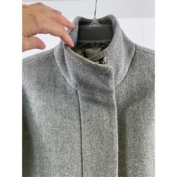 J Crew Gray Stadium Cloth by Nello Gori Wool Blend Coat Size 0 - Picture 4 of 11